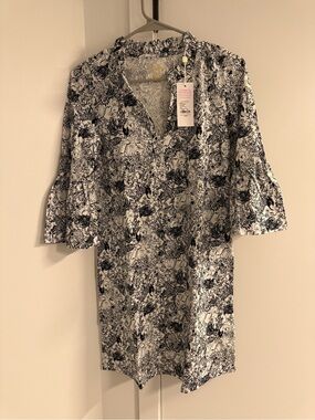 Lilly Pulitzer Black & White Floral Tunic Dress